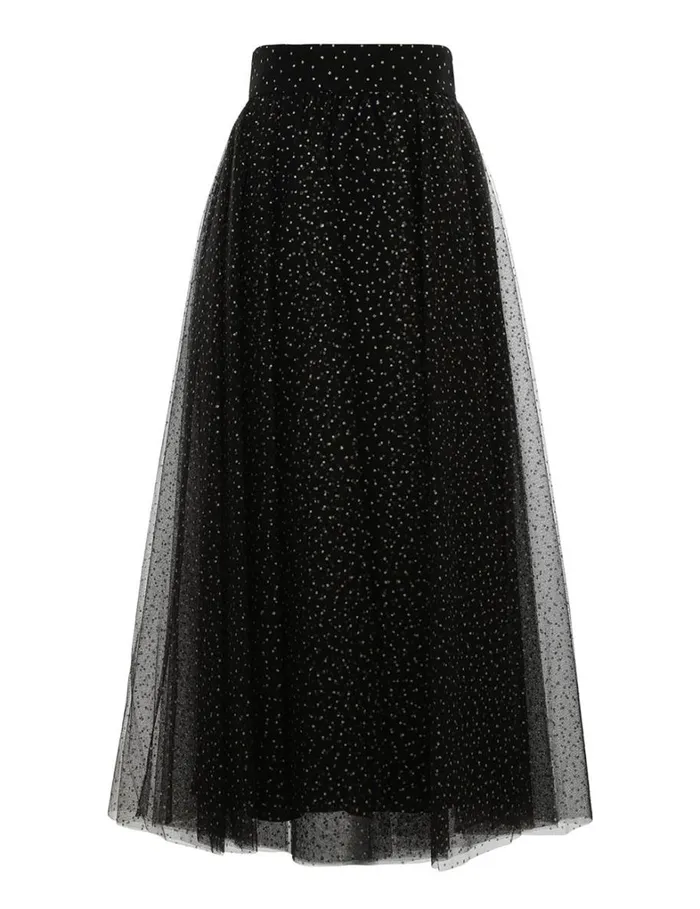 Women Skirts Zimmermann Tulle Midi Skirt Blackgold Dot