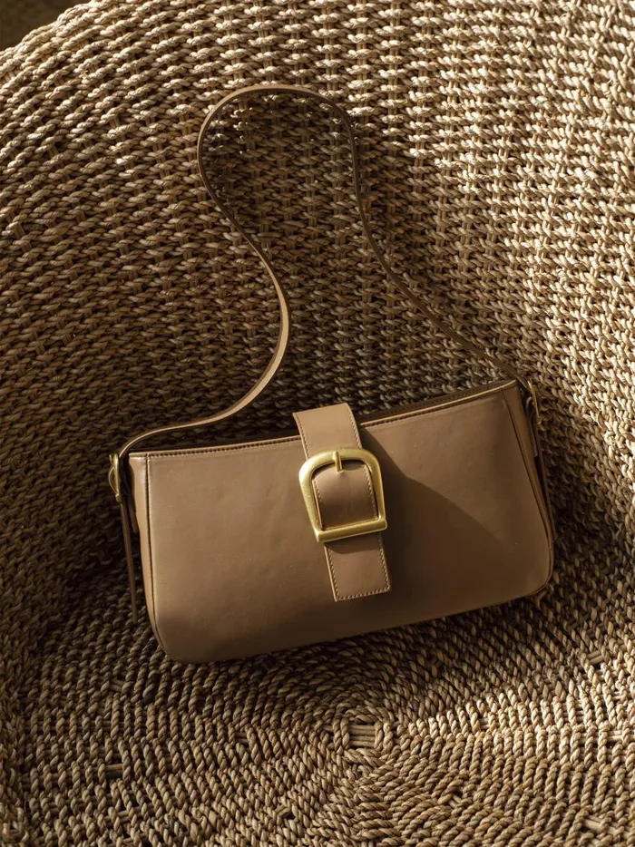 Women Soft Baguette Bag Carob The UNDONE Bags