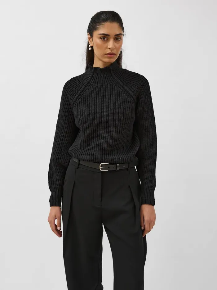 Women Split Sleeve Jumper Black The UNDONE Knitwear