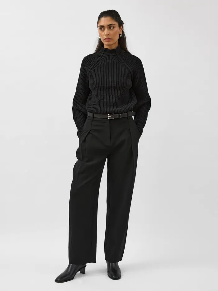 Women Split Sleeve Jumper Black The UNDONE Knitwear