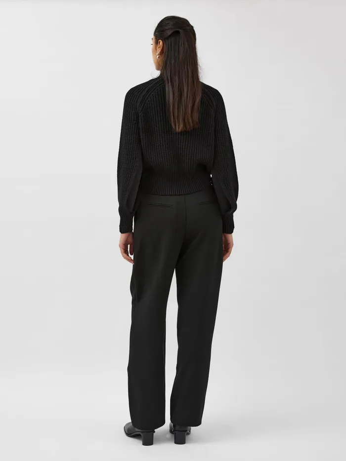 Women Split Sleeve Jumper Black The UNDONE Knitwear