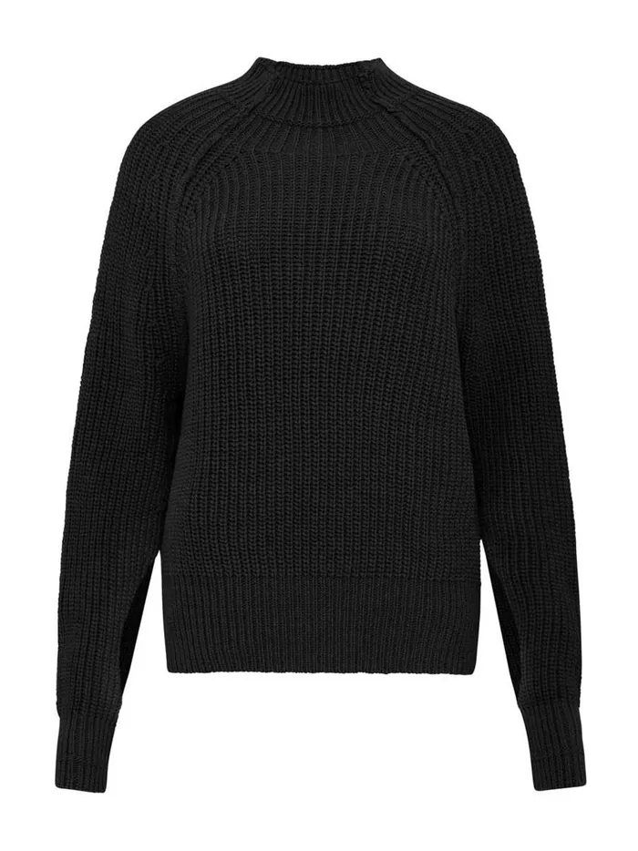 Women Split Sleeve Jumper Black The UNDONE Tops