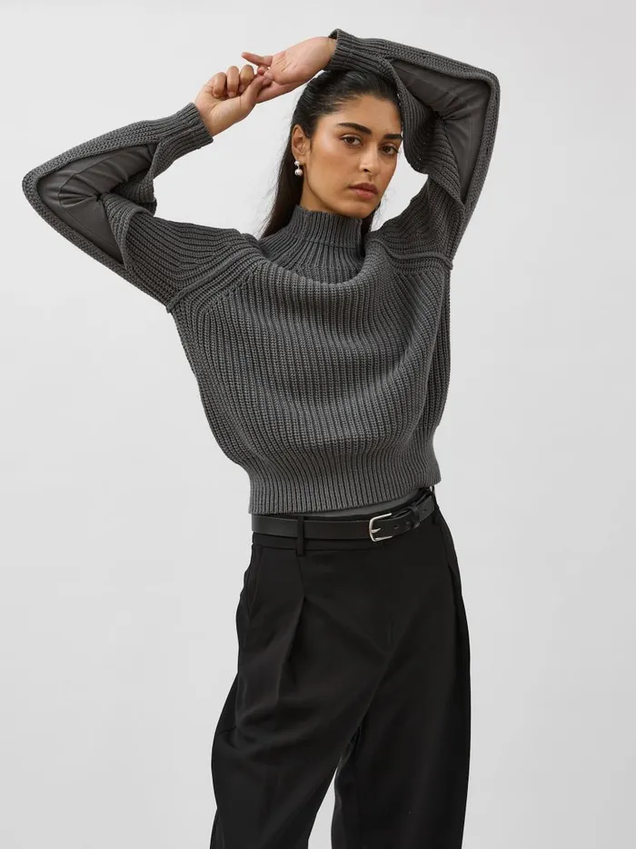 Women Split Sleeve Jumper Smoke The UNDONE Tops