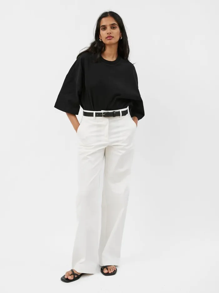 Women Straight Twill Trouser Chalk The UNDONE Pants