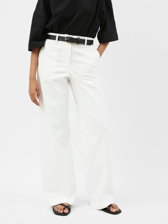 Women Straight Twill Trouser Chalk The UNDONE Pants