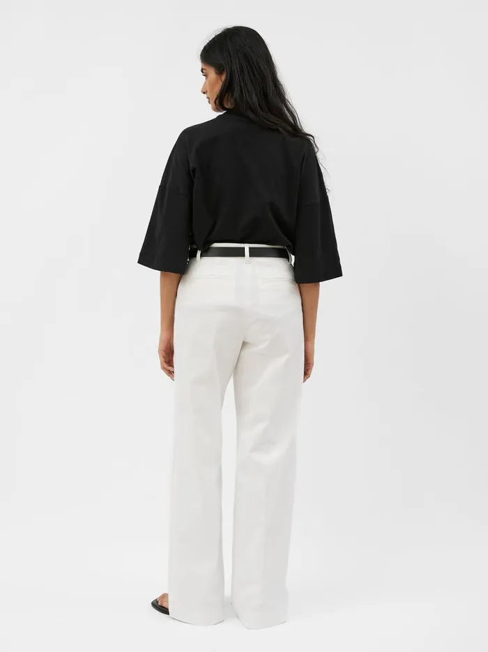 Women Straight Twill Trouser Chalk The UNDONE Pants