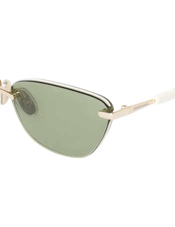 Women Sunglasses Zimmermann Zimmermann Celeste Cat Eye Bottle Green