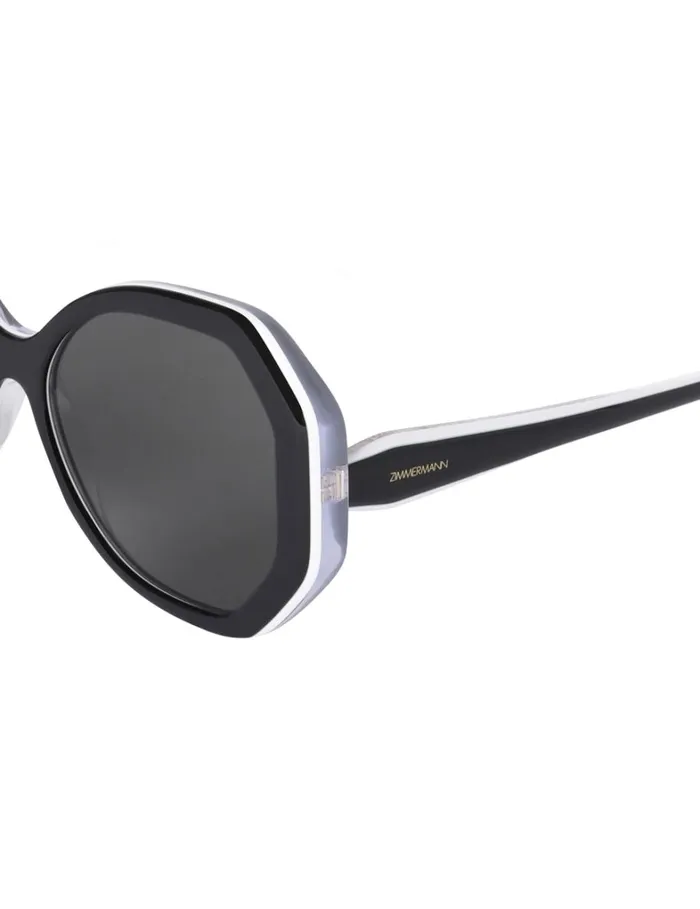 Women Sunglasses Zimmermann Zimmermann Uptempo Hexagon Black