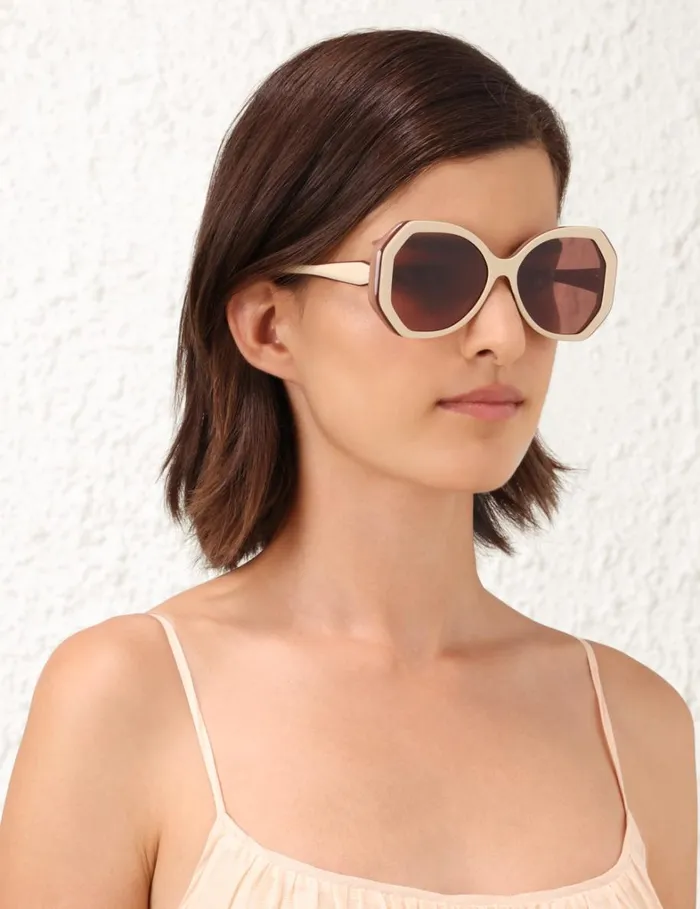 Women Sunglasses Zimmermann Zimmermann Uptempo Hexagon Cream