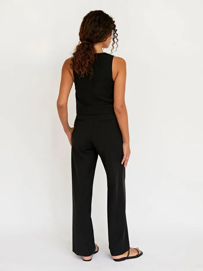 Women Tailored Waistcoat Black The UNDONE Tops