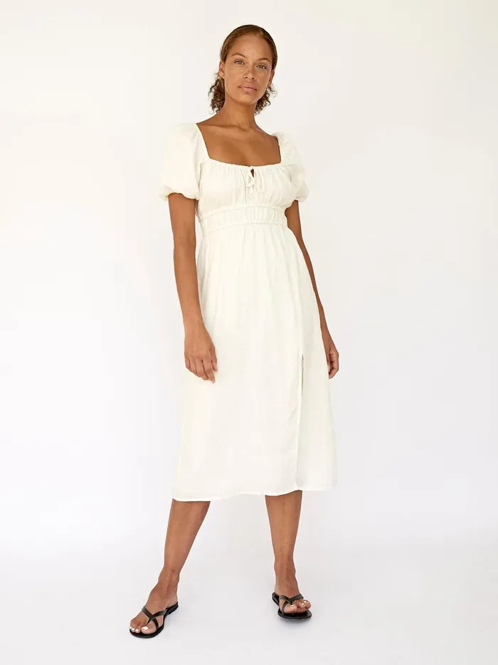 Women Terina Midi Dress Egg Shell The UNDONE Dresses