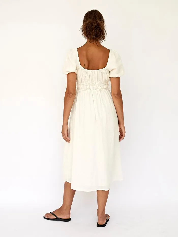 Women Terina Midi Dress Egg Shell The UNDONE Dresses