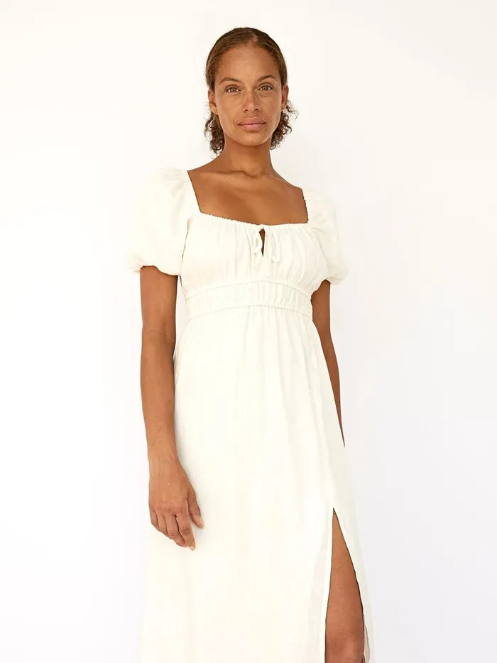 Women Terina Midi Dress Egg Shell The UNDONE Dresses