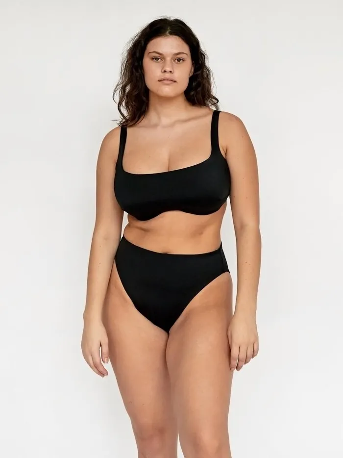 Women The Crop Top Black The UNDONE Swimwear
