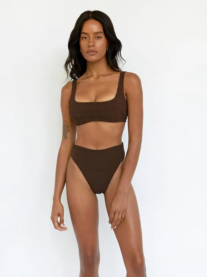 Women The Crop Top Espresso The UNDONE Swimwear