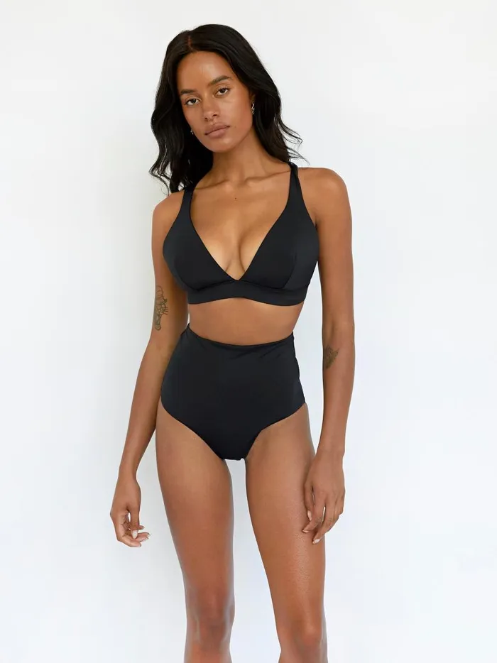 Women The Tri Top Black The UNDONE Swimwear