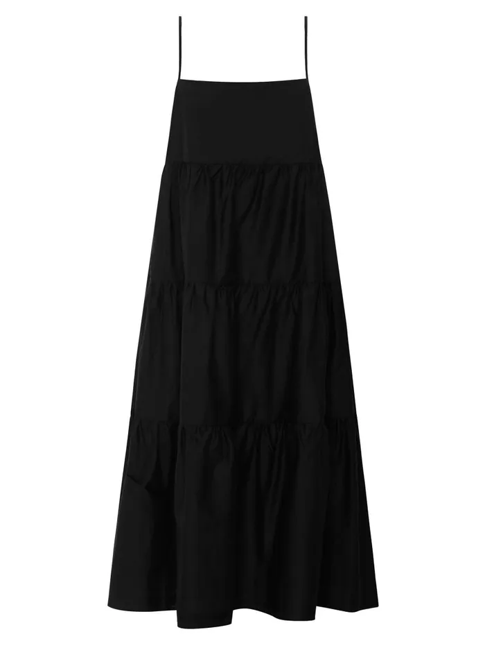 Women Tiered Sundress Black The UNDONE Dresses