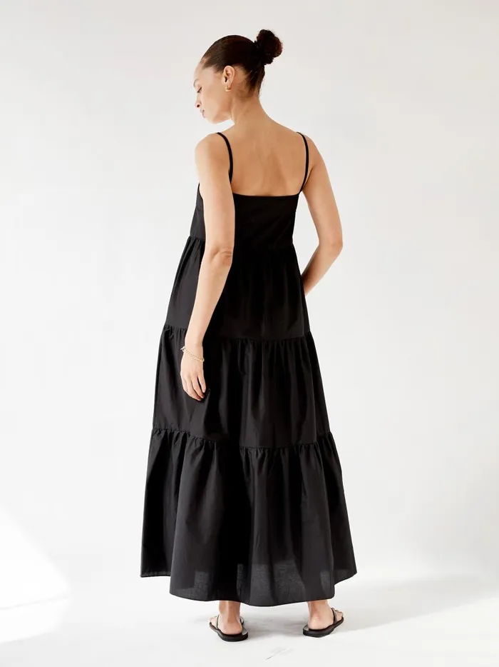 Women Tiered Sundress Black The UNDONE Dresses Women Tiered Sundress Black The UNDONE Dresses