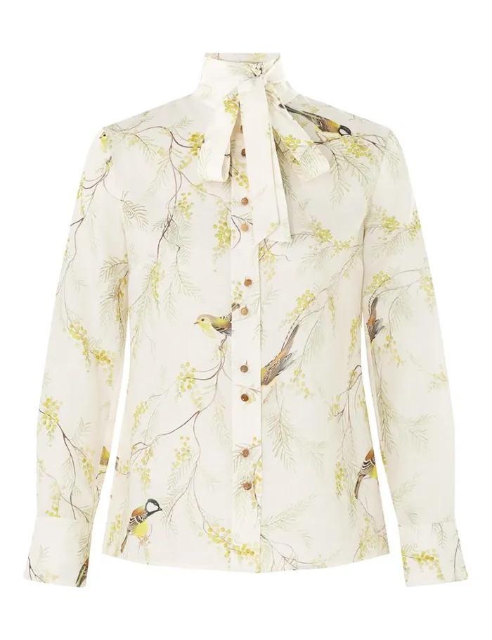 Women Tops Zimmermann Blouse Acacia Birds