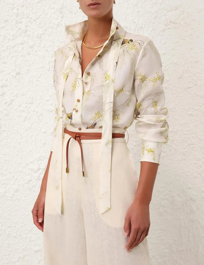 Women Tops Zimmermann Blouse Acacia Birds