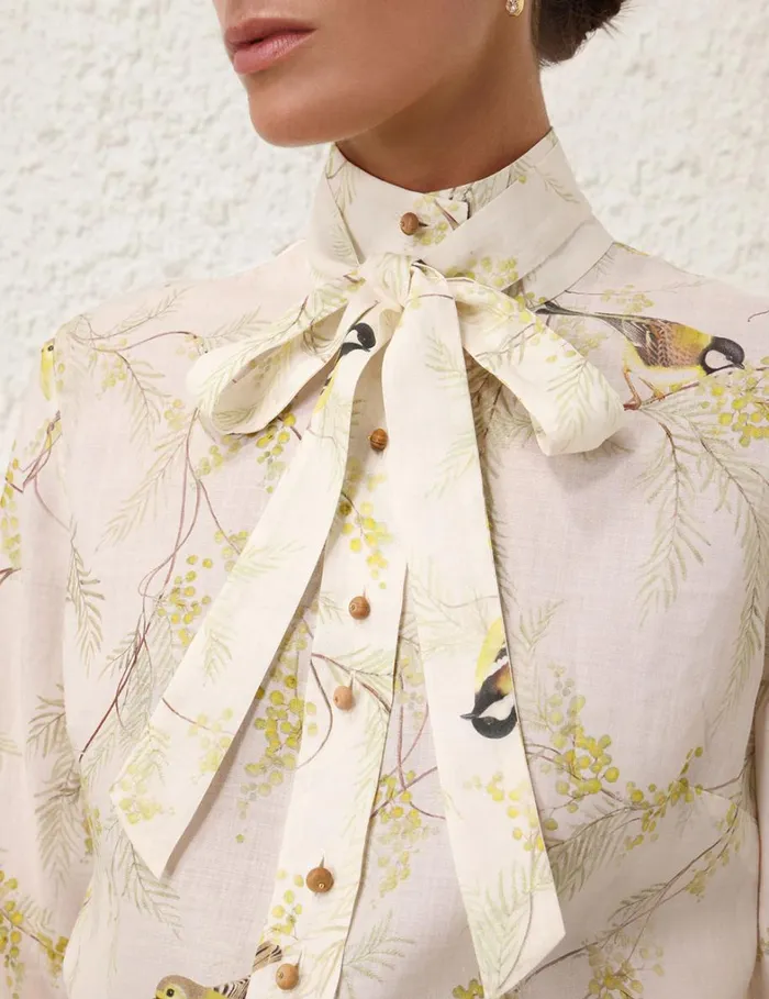 Women Tops Zimmermann Blouse Acacia Birds