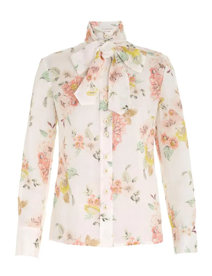 Women Tops Zimmermann Blouse Coral Floral