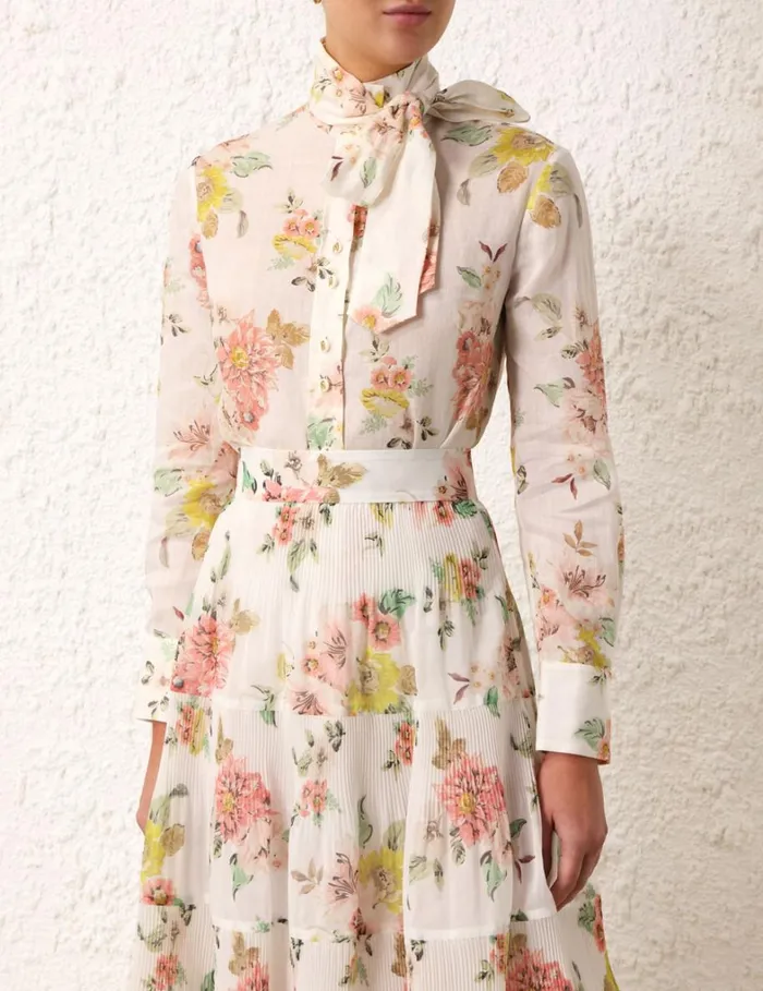 Women Tops Zimmermann Blouse Coral Floral