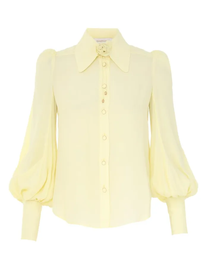 Women Tops Zimmermann Blouson Shirt Lemon