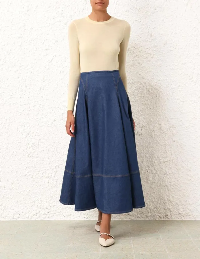 Women Tops Zimmermann Classic Crew Neck Sweater Lemon