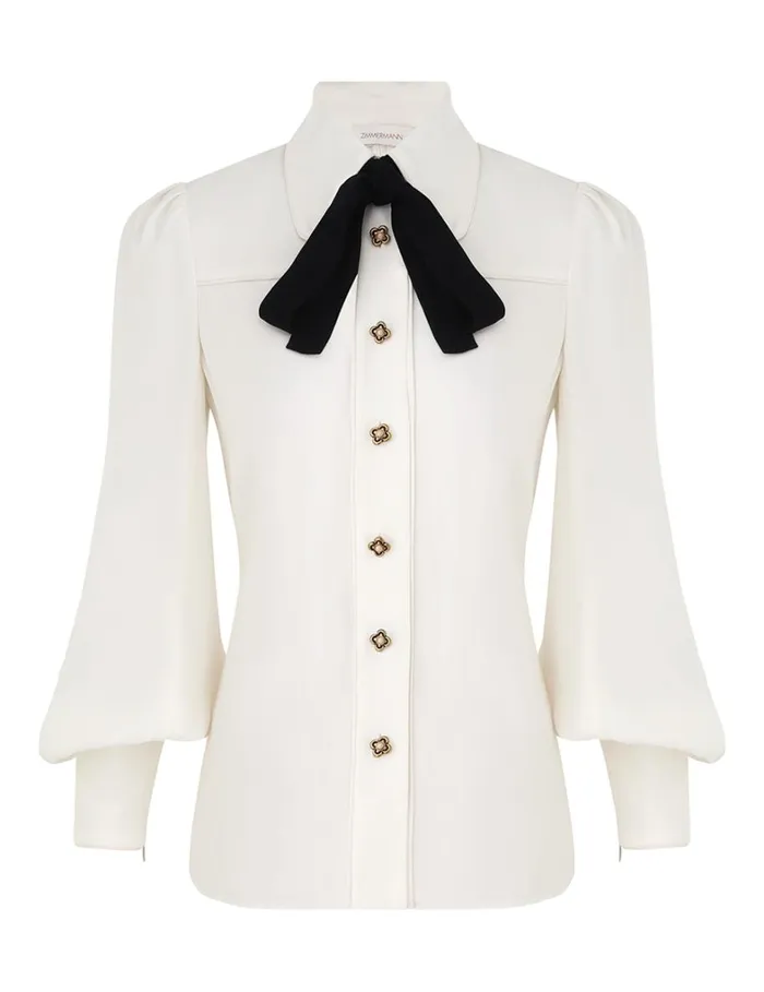 Women Tops Zimmermann Collared Shirt Cream