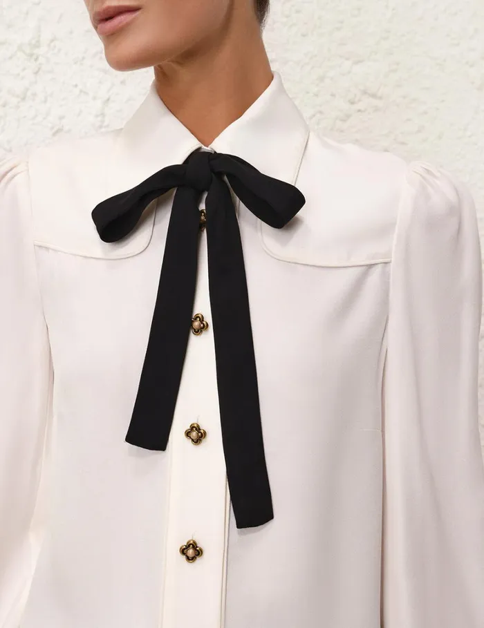 Women Tops Zimmermann Collared Shirt Cream