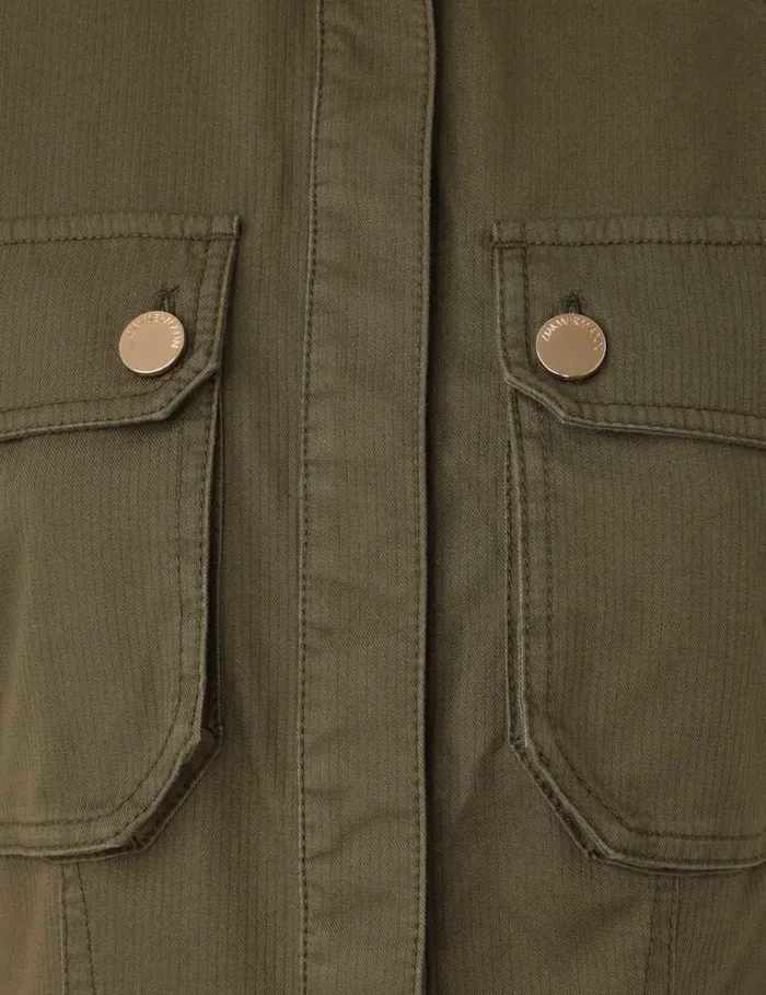 Women Tops Zimmermann Denim Pocket Shirt Olive