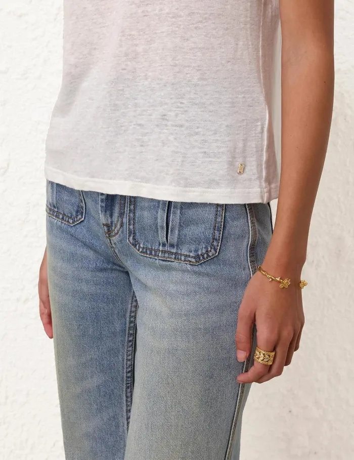 Women Tops Zimmermann Fitted Tee Ivory