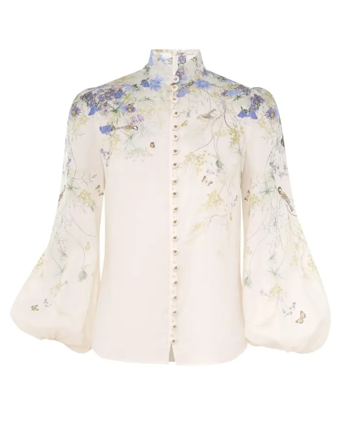 Women Tops Zimmermann Harmony Blouse Citrus Butterflies