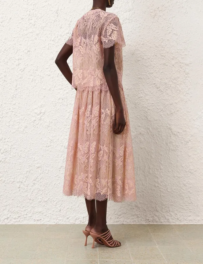 Women Tops Zimmermann Harmony Lace Top Orchid