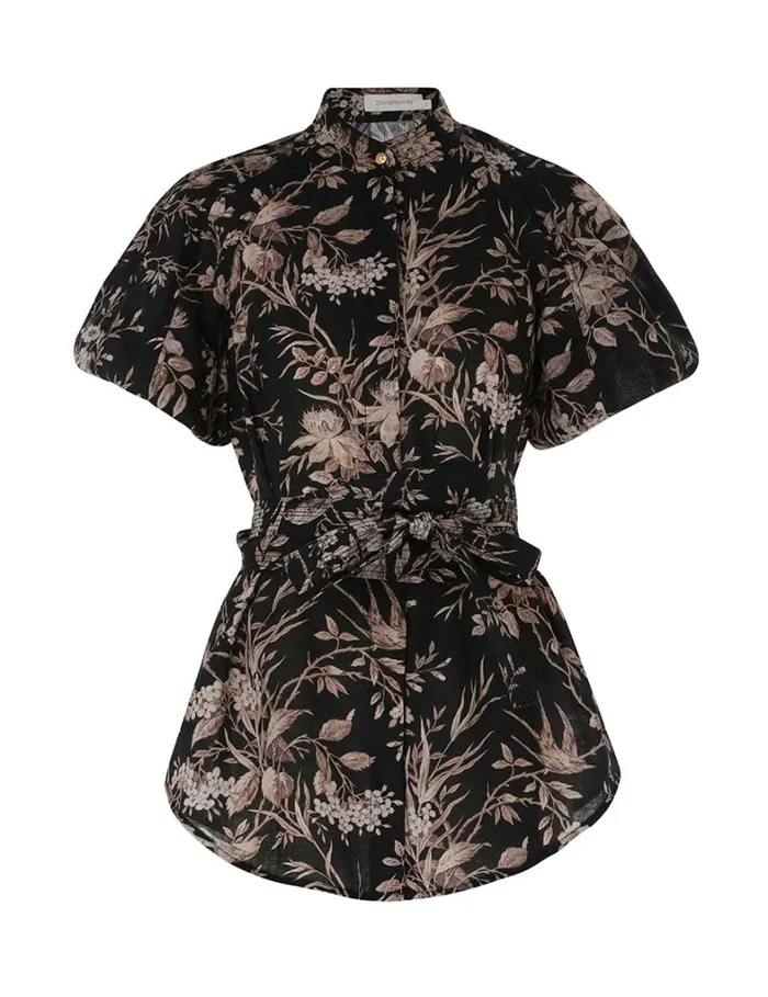 Women Tops Zimmermann Kaftan Top Black Mockingbird