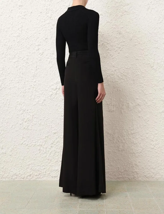 Women Tops Zimmermann Knit Polo Top Black
