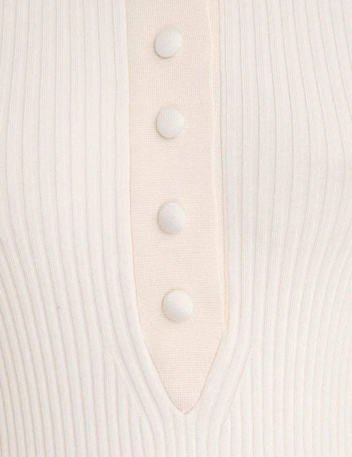 Women Tops Zimmermann Knit Polo Top Parchment