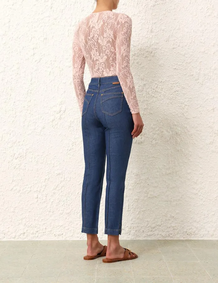 Women Tops Zimmermann Lace Bodysuit Blush