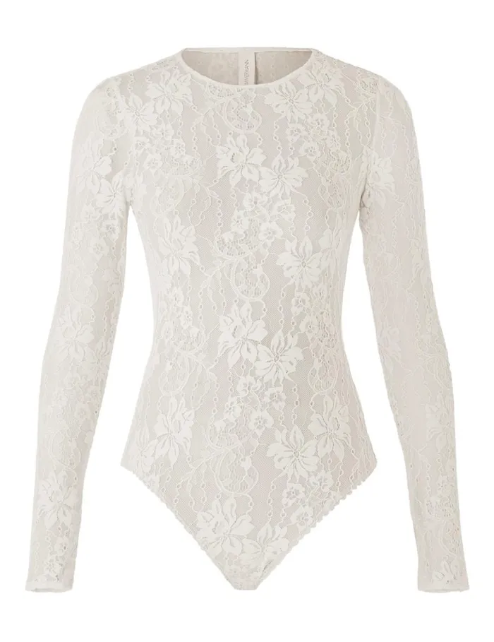 Women Tops Zimmermann Lace Bodysuit Cream