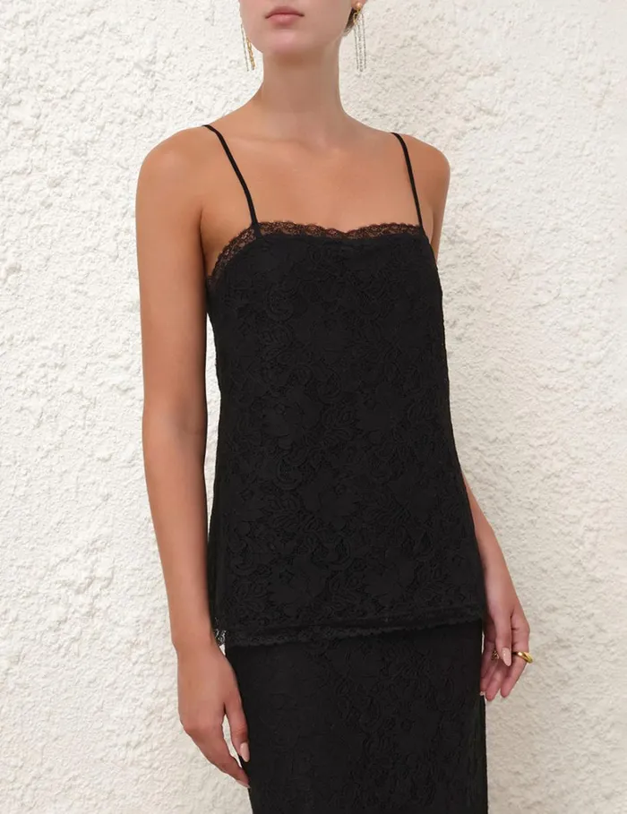 Women Tops Zimmermann Lace Top Black