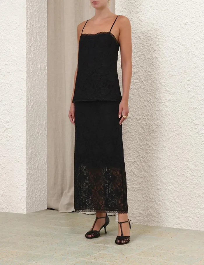 Women Tops Zimmermann Lace Top Black