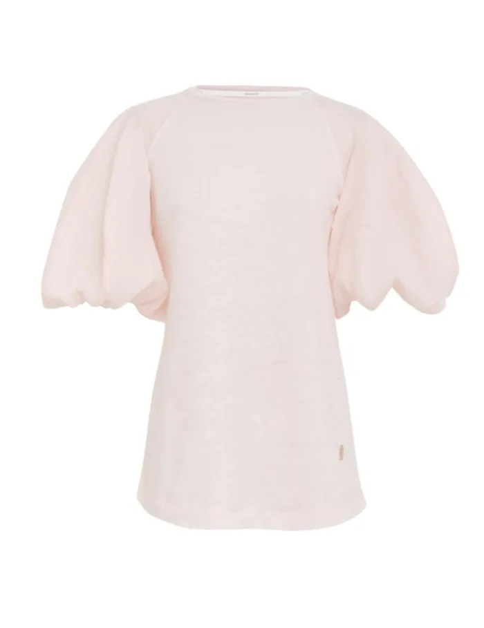 Women Tops Zimmermann Lantern Sleeve Tee Blush