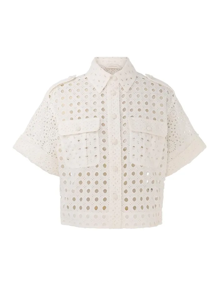 Women Tops Zimmermann Matchmaker Anglaise Shirt Ivory