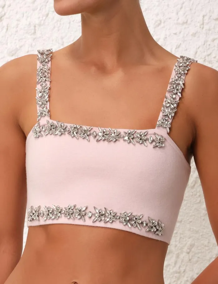 Women Tops Zimmermann Matchmaker Bandeau Top Dusty Pink