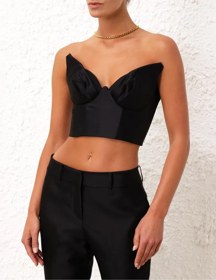 Women Tops Zimmermann Matchmaker Bodice Top Black