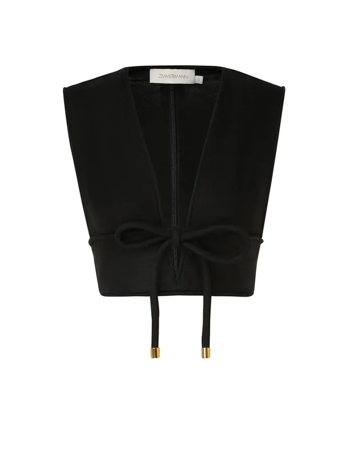 Women Tops Zimmermann Matchmaker Bow Bodice Black