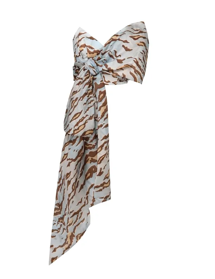 Women Tops Zimmermann Matchmaker Bow Bodice Blue Tiger