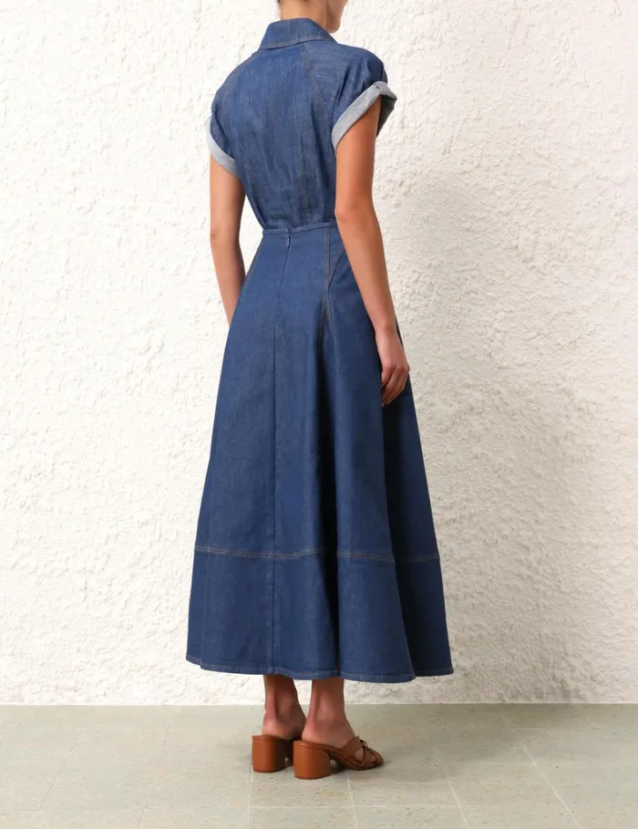 Women Tops Zimmermann Matchmaker Denim Blouse Railway Blue