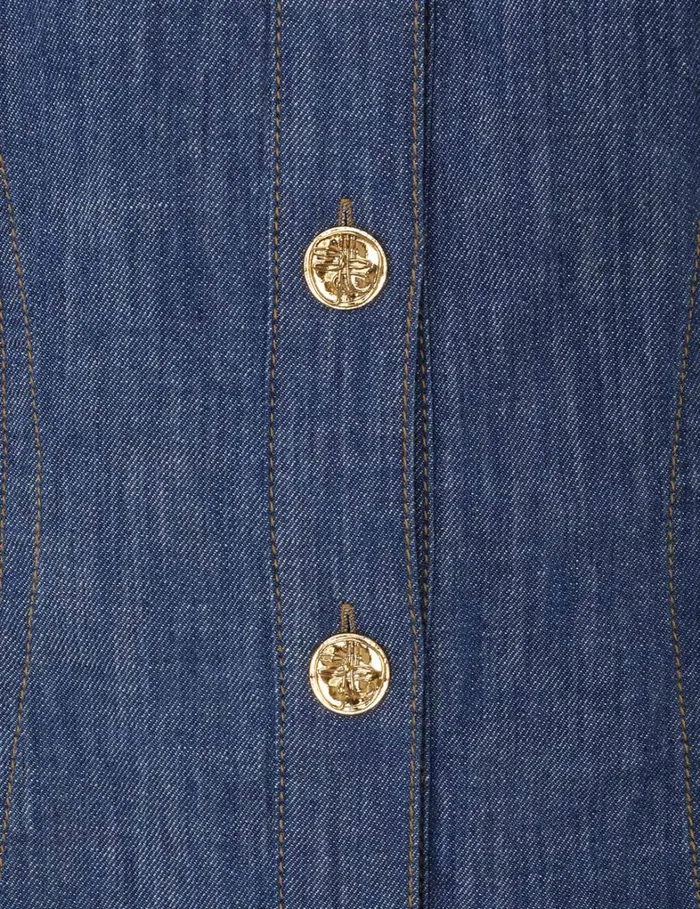 Women Tops Zimmermann Matchmaker Denim Blouse Railway Blue